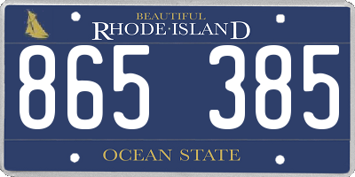 RI license plate 865385