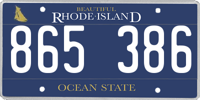 RI license plate 865386