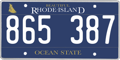 RI license plate 865387