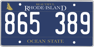 RI license plate 865389