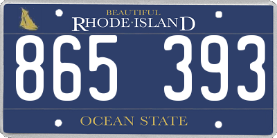 RI license plate 865393