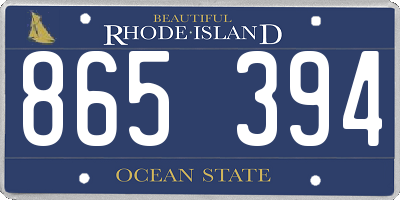 RI license plate 865394
