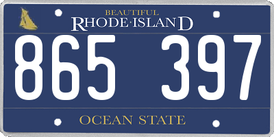 RI license plate 865397