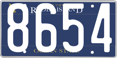 RI license plate 8654