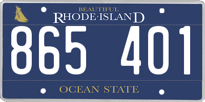 RI license plate 865401