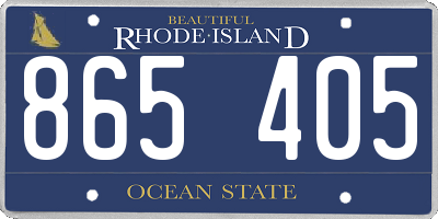 RI license plate 865405