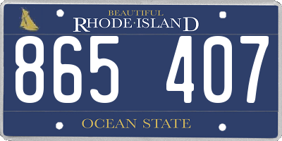 RI license plate 865407
