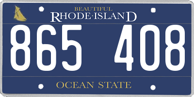 RI license plate 865408