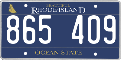 RI license plate 865409