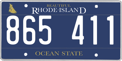 RI license plate 865411