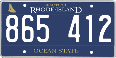 RI license plate 865412