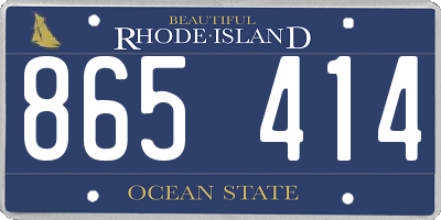 RI license plate 865414