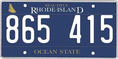 RI license plate 865415