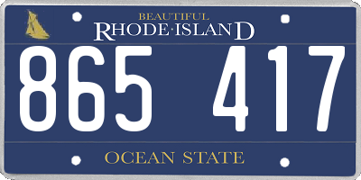RI license plate 865417