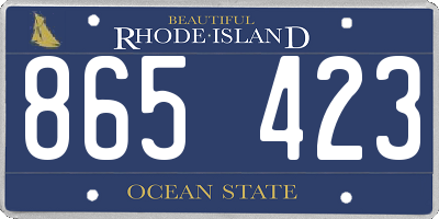 RI license plate 865423