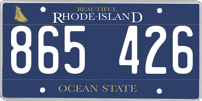 RI license plate 865426