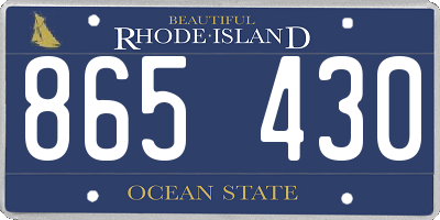 RI license plate 865430