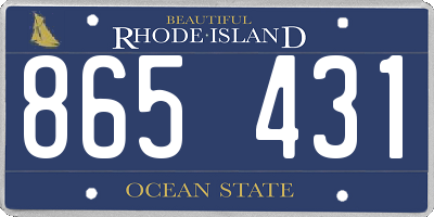 RI license plate 865431