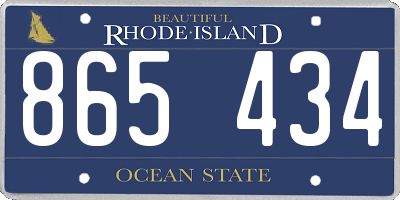 RI license plate 865434