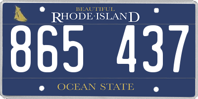 RI license plate 865437