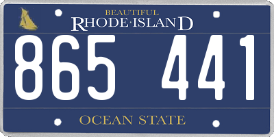 RI license plate 865441