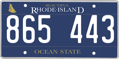 RI license plate 865443