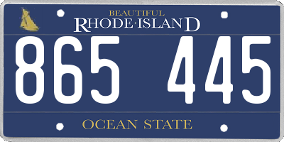 RI license plate 865445