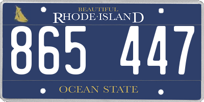 RI license plate 865447