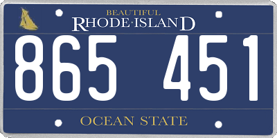 RI license plate 865451