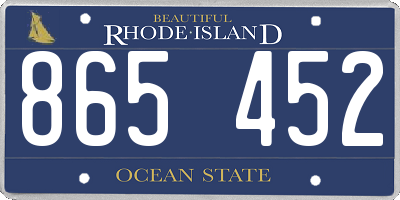 RI license plate 865452