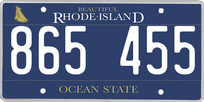 RI license plate 865455