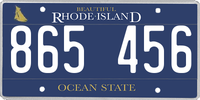 RI license plate 865456