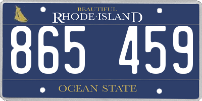 RI license plate 865459
