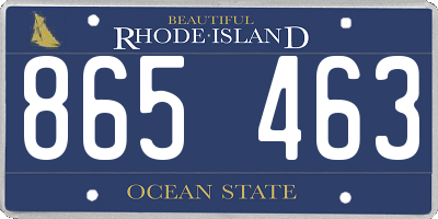 RI license plate 865463