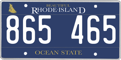 RI license plate 865465