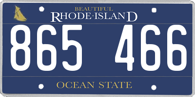 RI license plate 865466