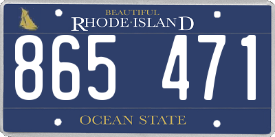 RI license plate 865471
