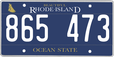 RI license plate 865473