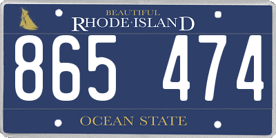 RI license plate 865474