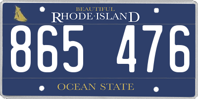 RI license plate 865476