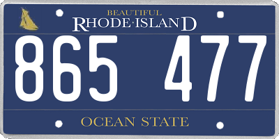 RI license plate 865477
