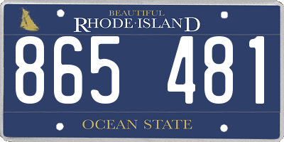 RI license plate 865481