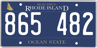 RI license plate 865482