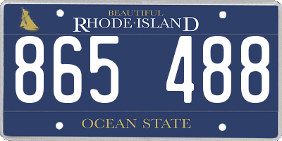 RI license plate 865488