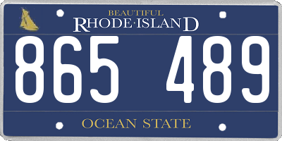 RI license plate 865489