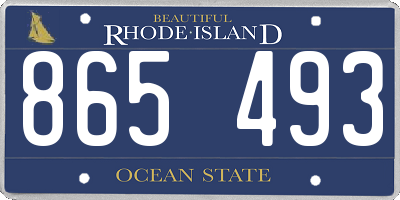 RI license plate 865493