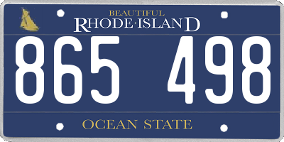 RI license plate 865498