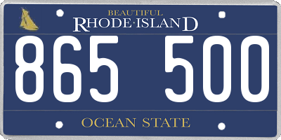 RI license plate 865500