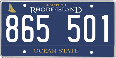RI license plate 865501