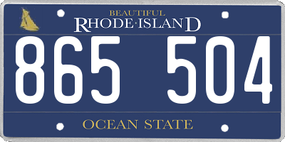 RI license plate 865504